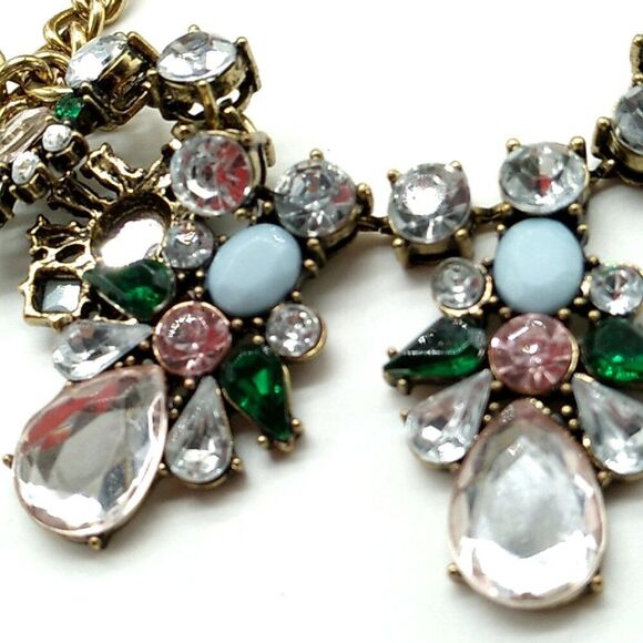 Rhinestone Multi-Color Gold-tone Statement Necklace - Picture 15 of 16